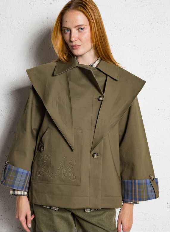 Elise Vendbar Cropped Trenchcoat i Økologisk Bomuld - Auvéla