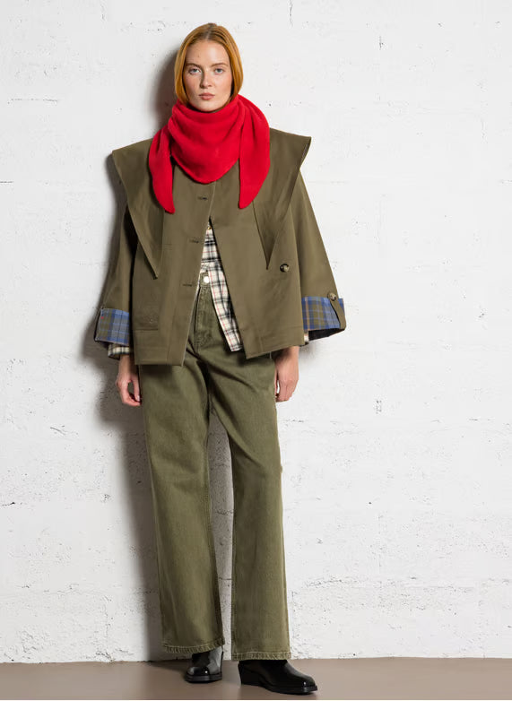 Elise Vendbar Cropped Trenchcoat i Økologisk Bomuld - Auvéla