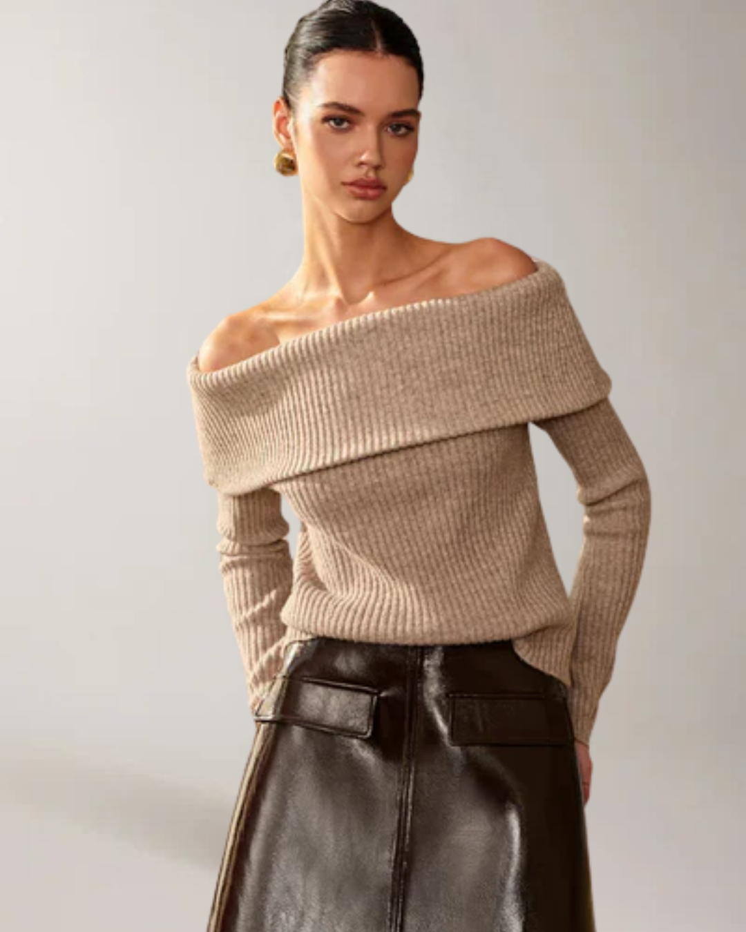 Jade | Komfortabel kollektion off-shoulder trøje - Auvéla