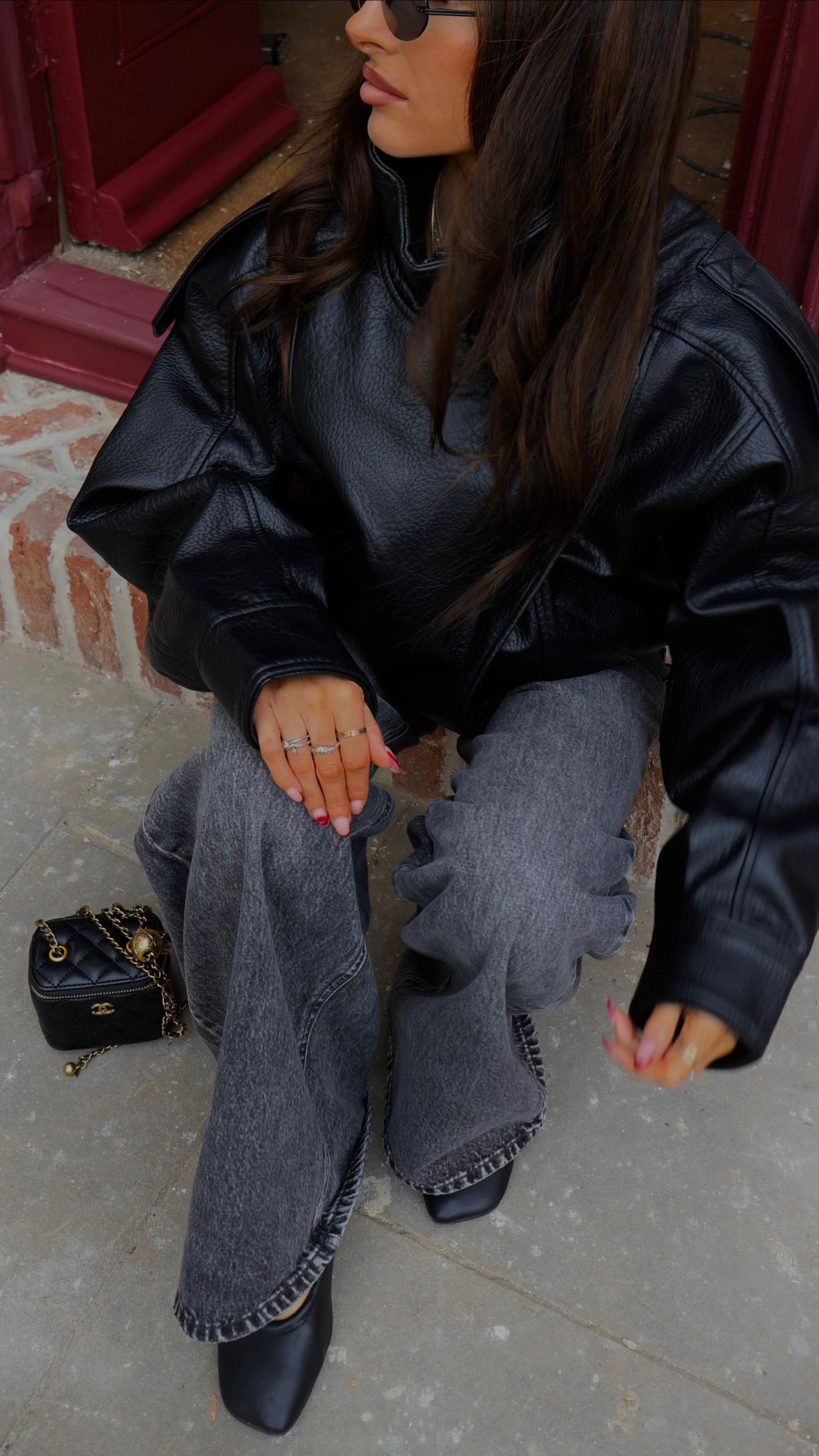 Liora Asymmetrical Leather Jacket