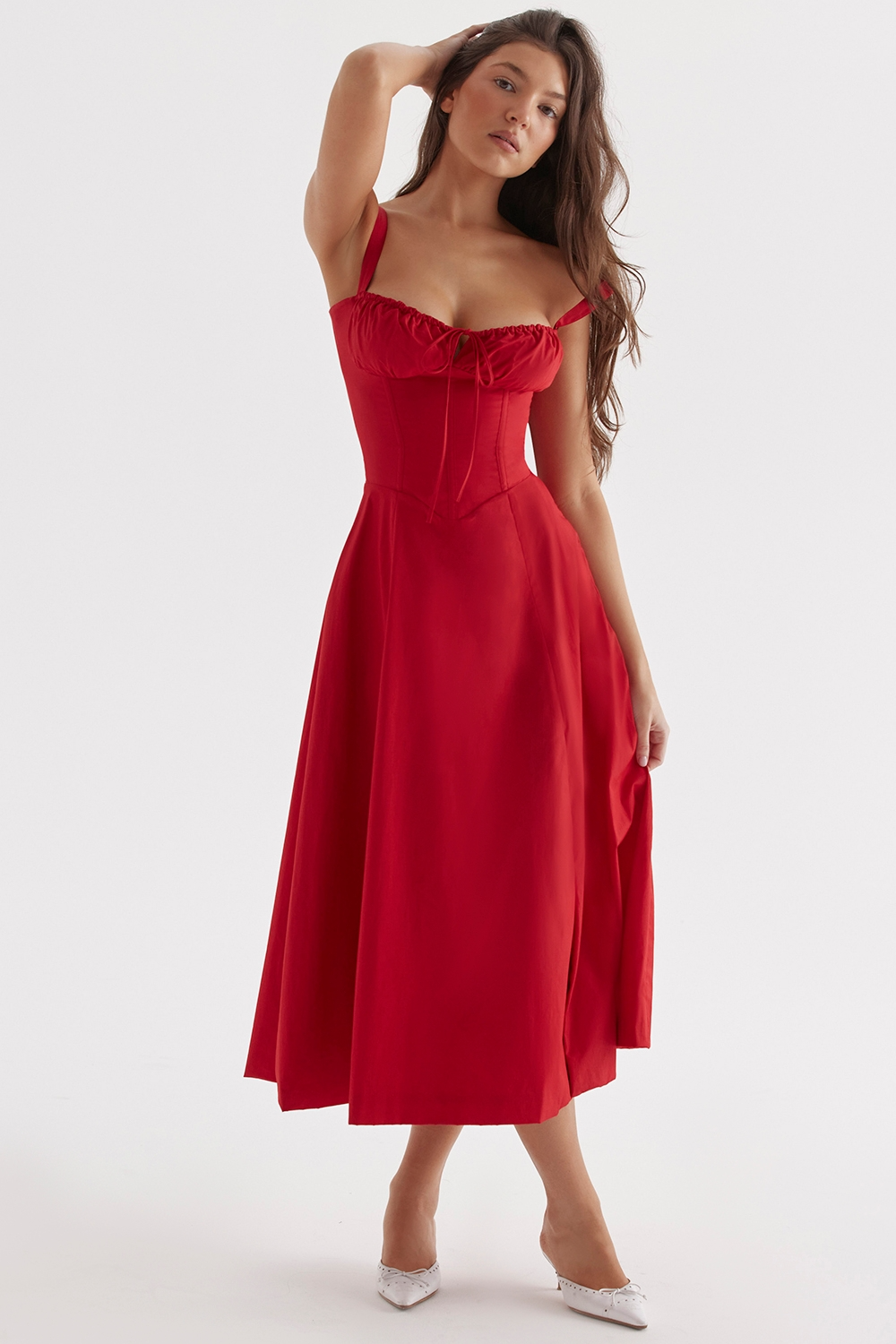 Vivienne™ | Romantisk Corset Midi Kjole - Auvéla