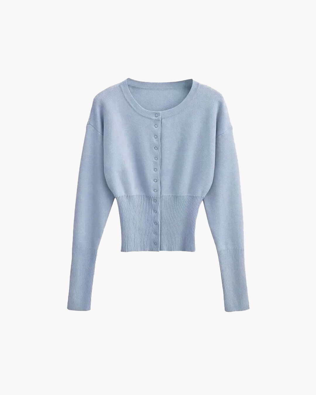 Clara | Dame cardigan – casual strik med rund hals - Auvéla