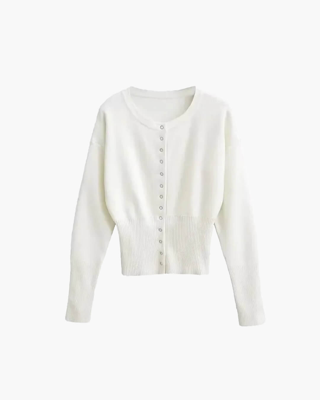Clara | Dame cardigan – casual strik med rund hals - Auvéla