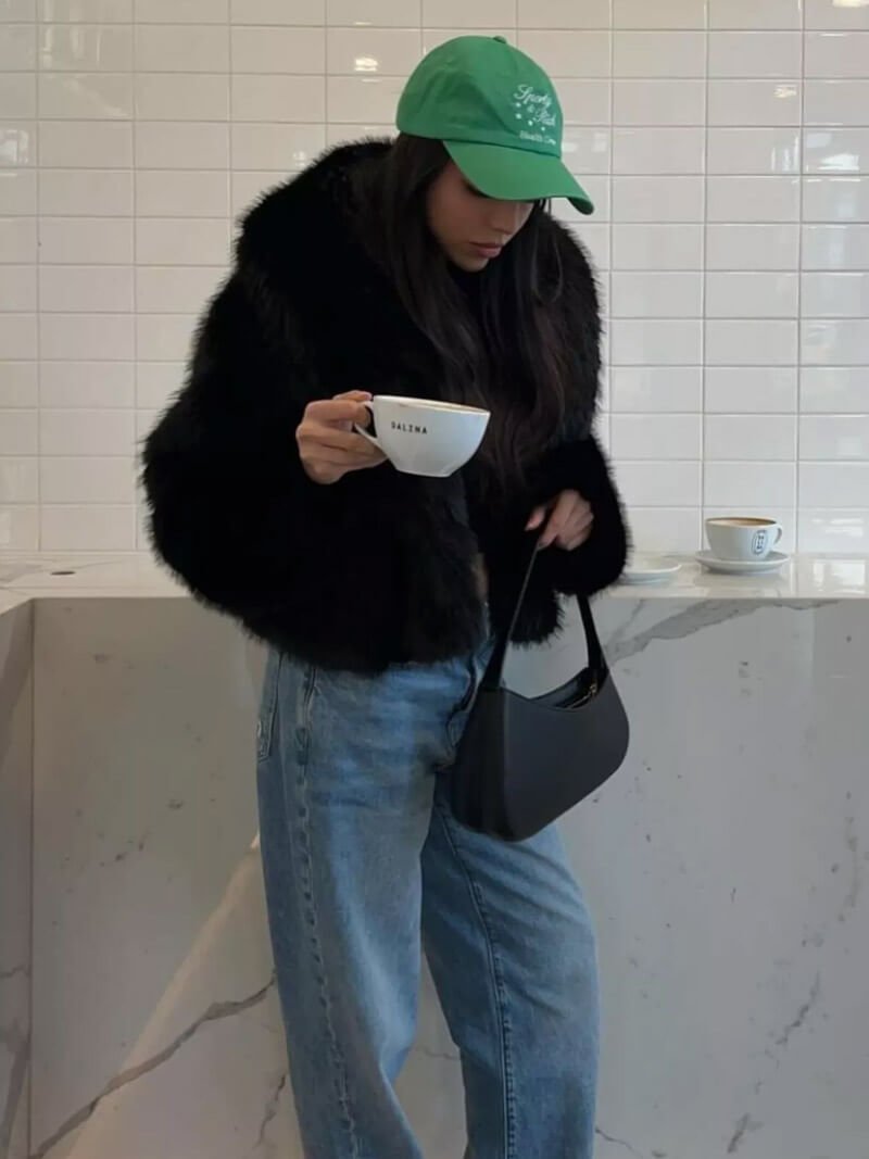 Jenna Faux Pels Frakke - Auvéla