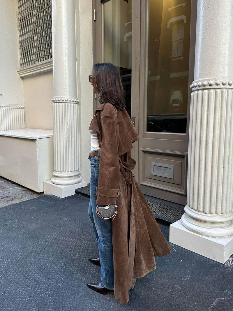 Molly faux suede Trenchcoat - Auvéla