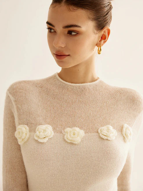 Lotte | Blooming deluxe strikket top - Auvéla