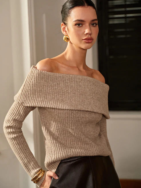 Jade | Komfortabel kollektion off-shoulder trøje - Auvéla