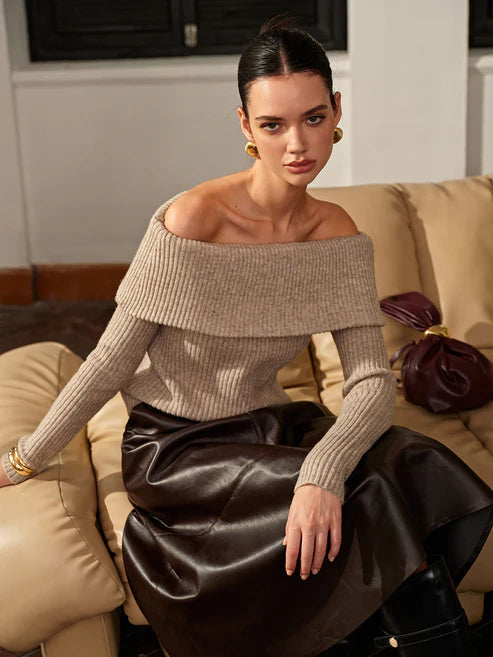 Jade | Komfortabel kollektion off-shoulder trøje - Auvéla