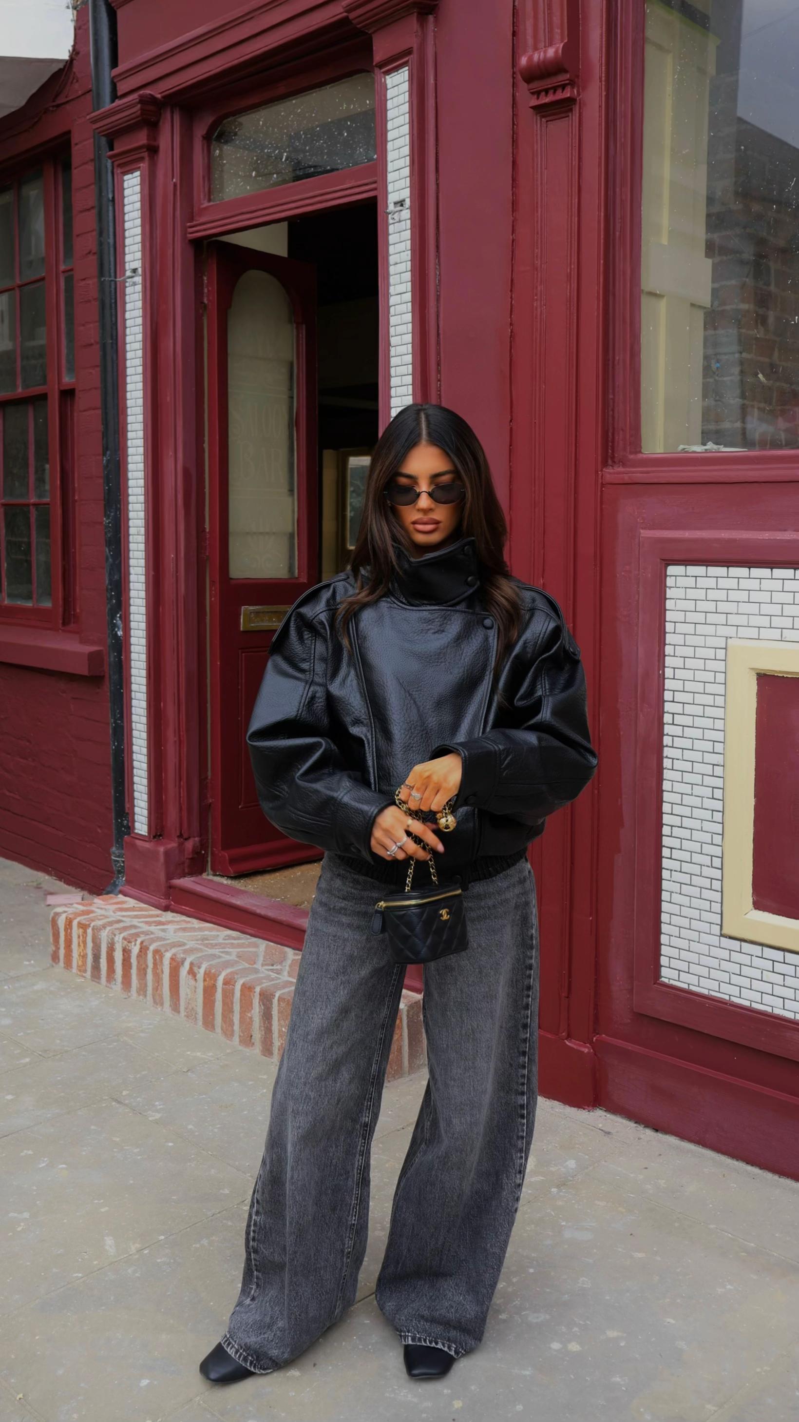 Liora Asymmetrical Leather Jacket