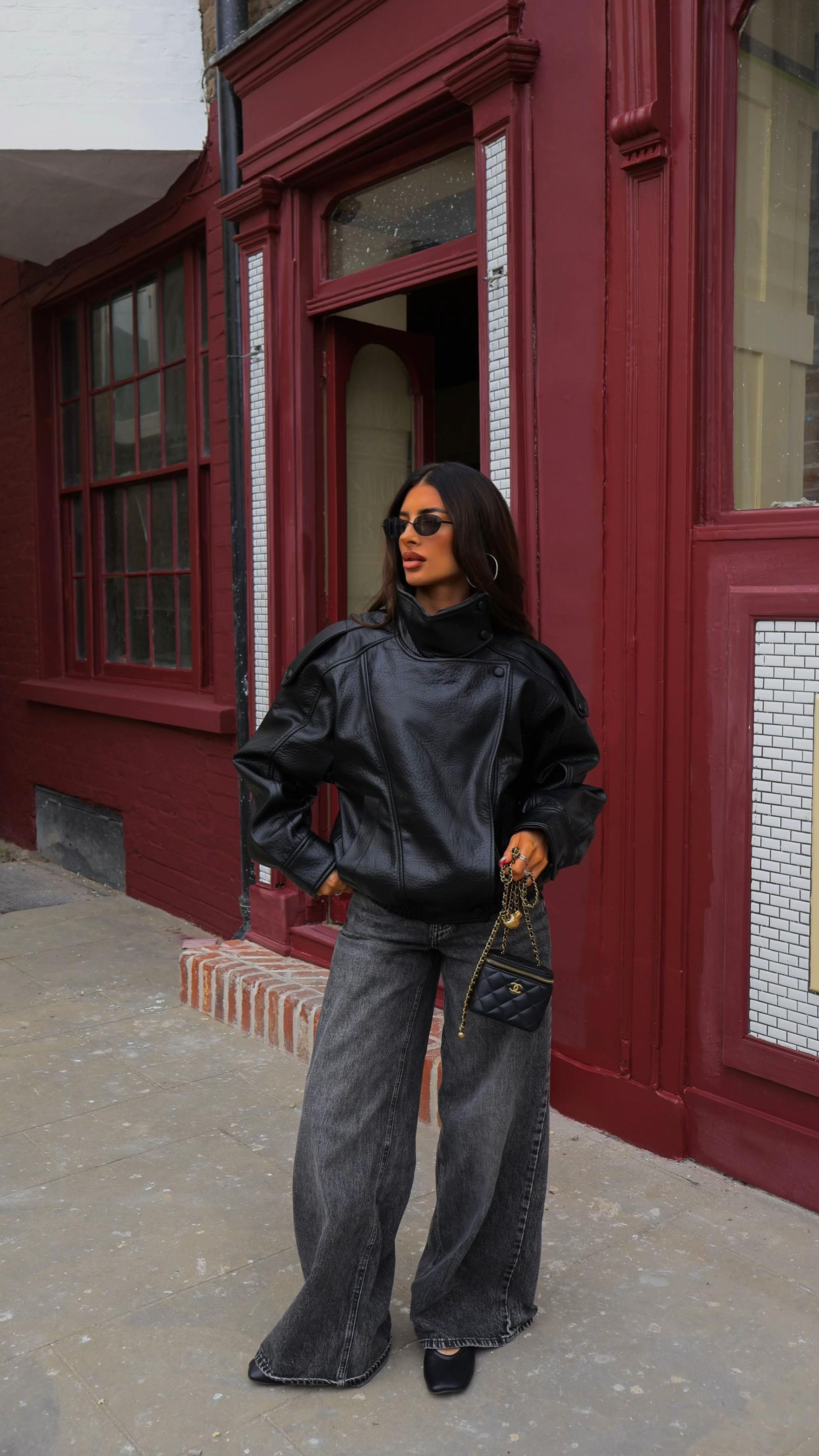 Liora Asymmetrical Leather Jacket