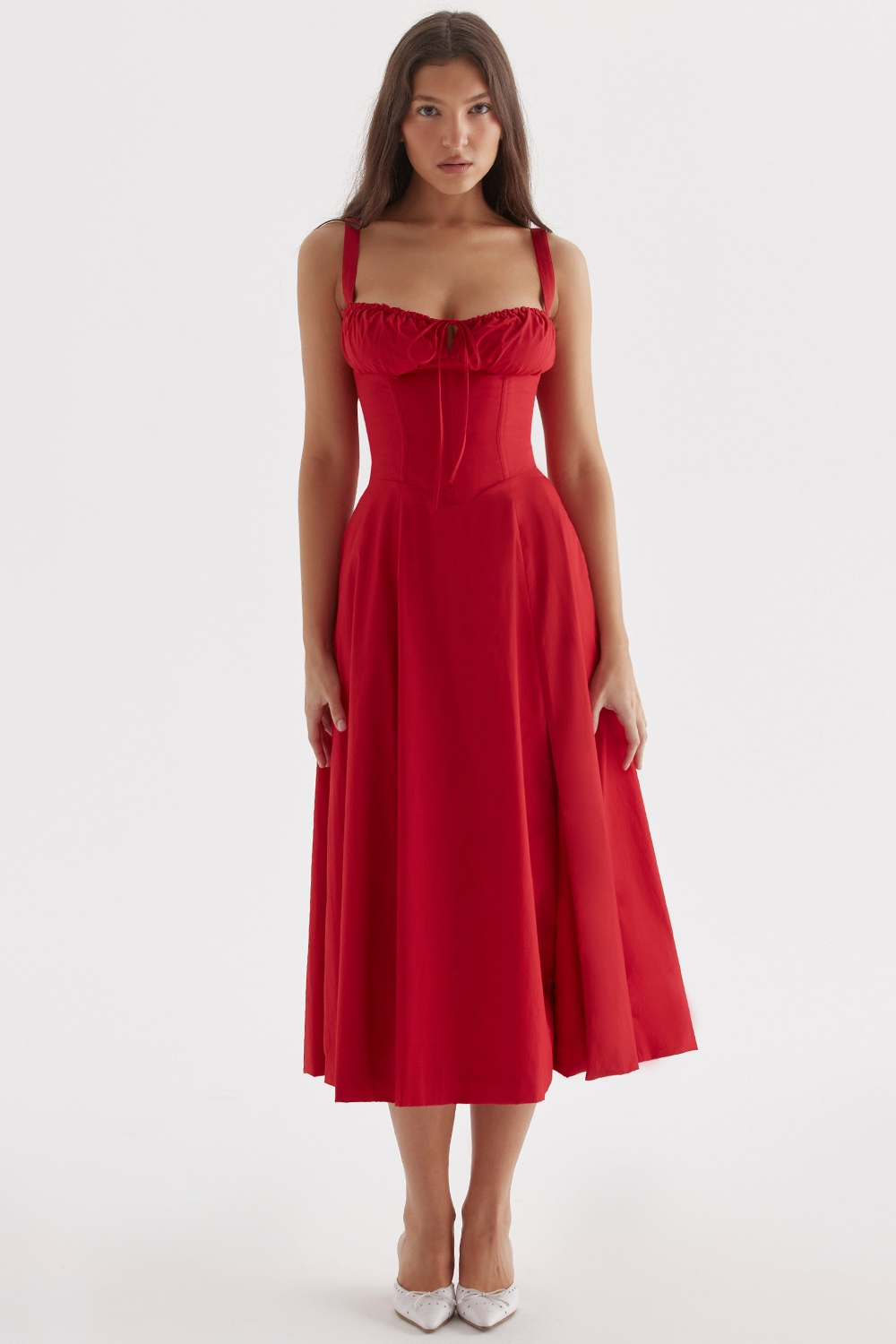 Vivienne™ | Romantisk Corset Midi Kjole - Auvéla