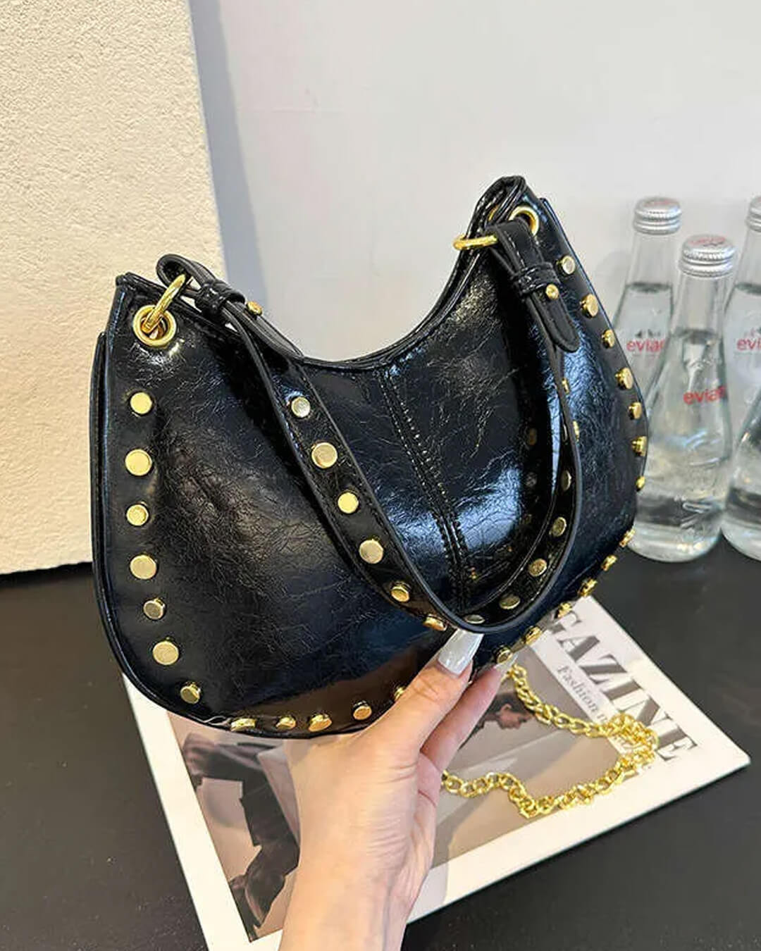 Claudia Bag with Gold Details - Auvéla