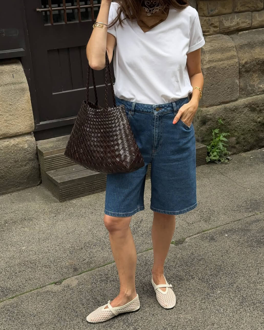 Madeleine Vegansk Læder Flettet Taske Medium - Auvéla