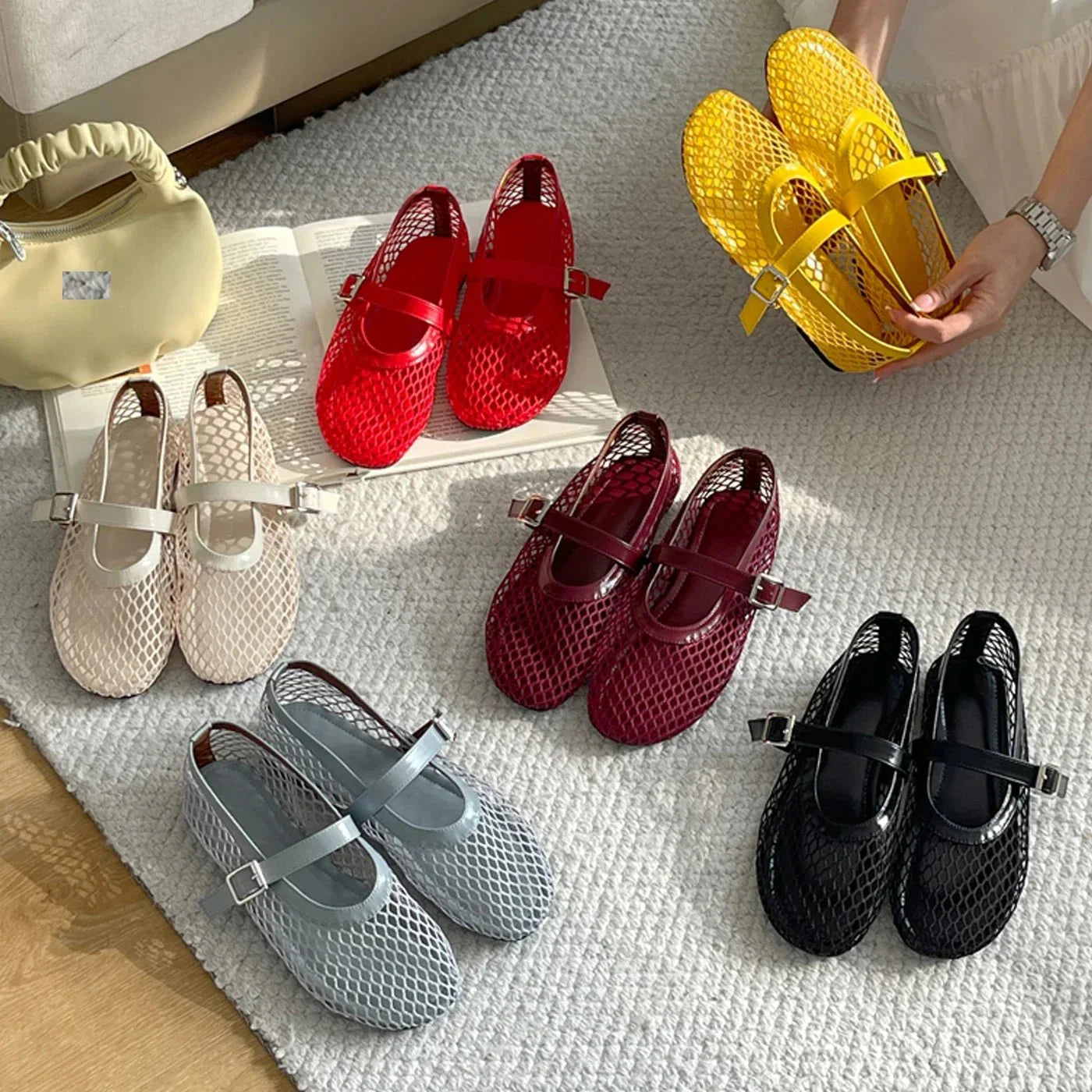 Elise Ballerina – Komfortabel Åndbar Mesh Sko med Antislip - Auvéla