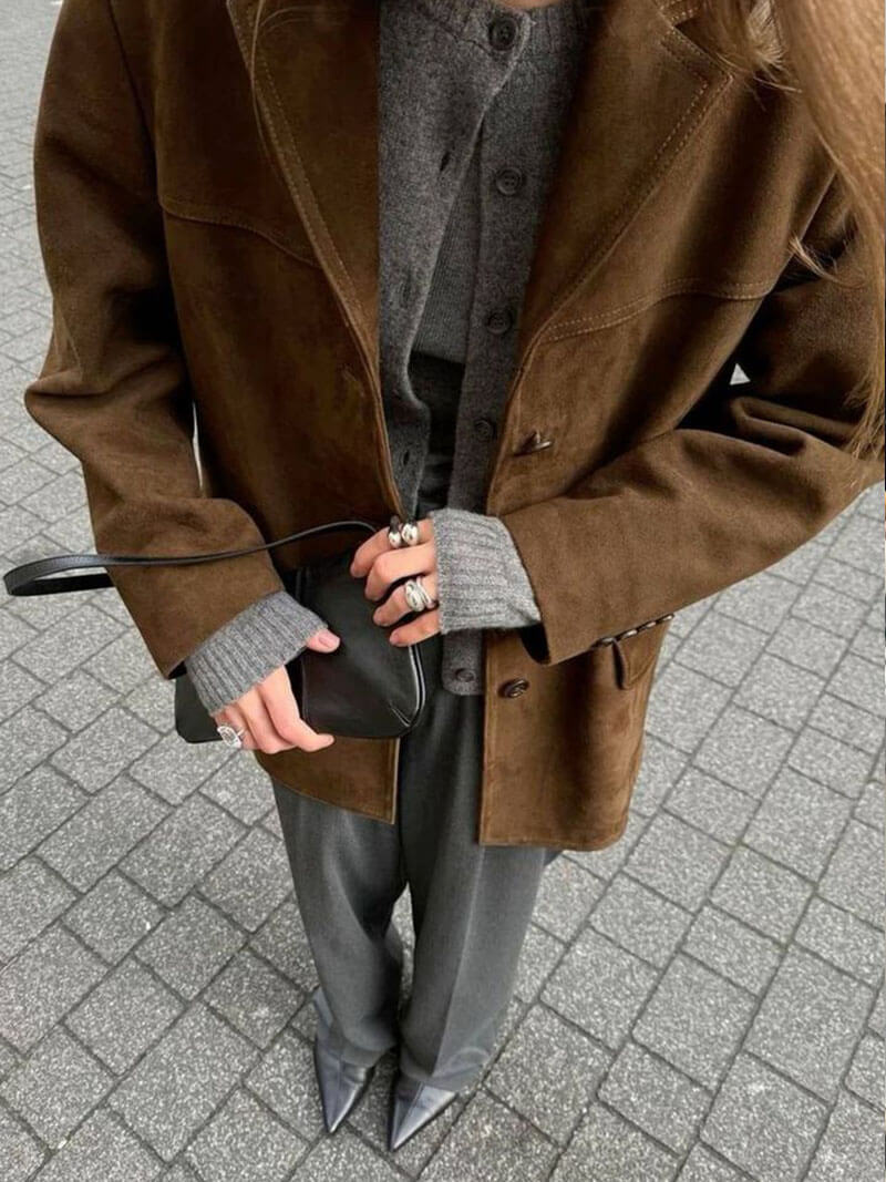 Matilda jakke i imiteret ruskind - Auvéla