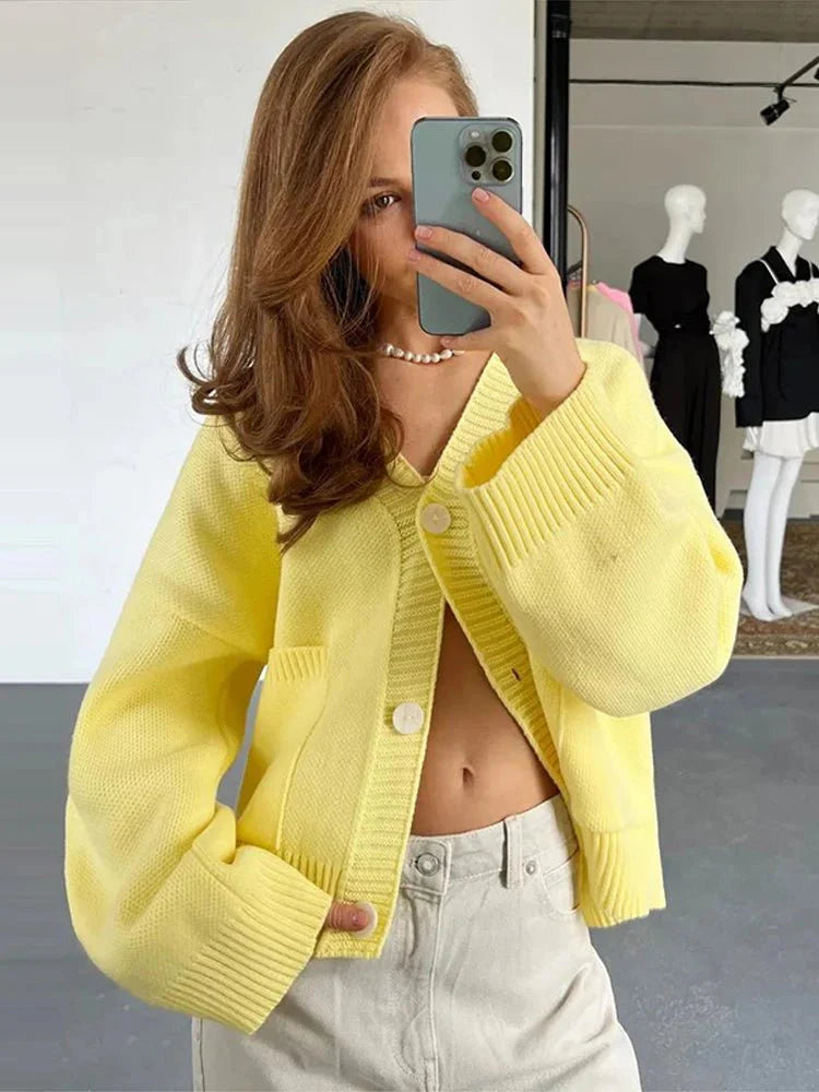 Mina  Lang damescardigan med V-udskæring - Auvéla