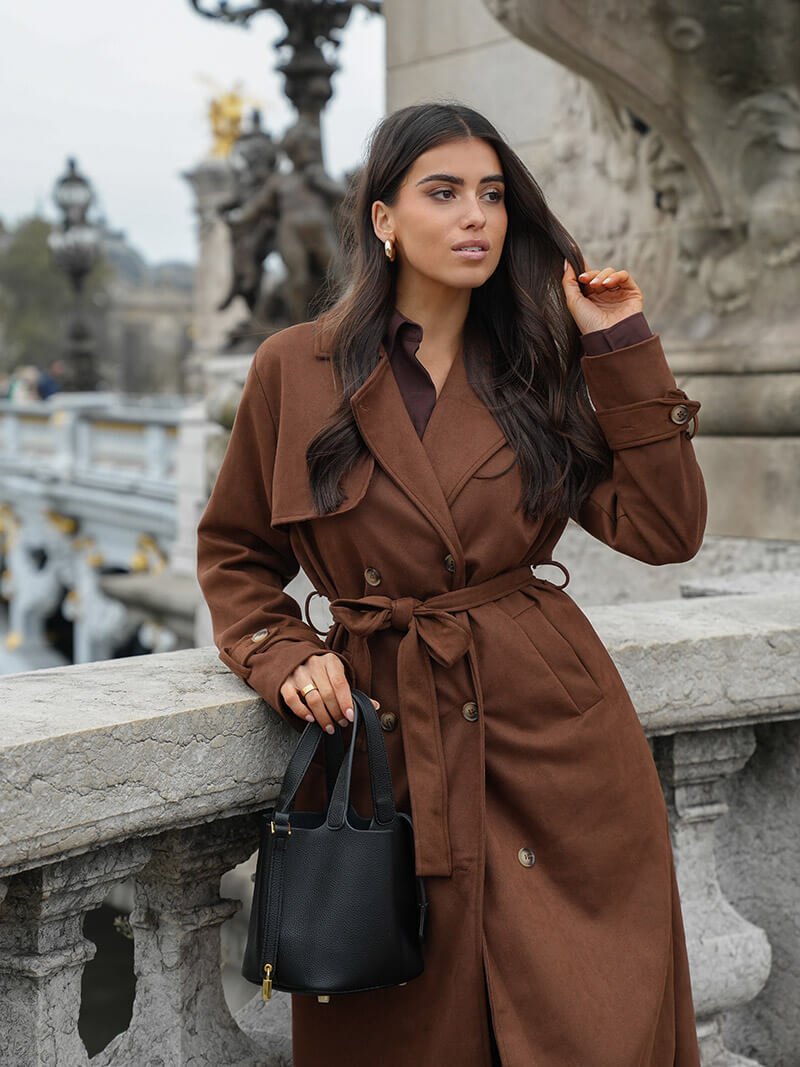 Molly faux suede Trenchcoat - Auvéla