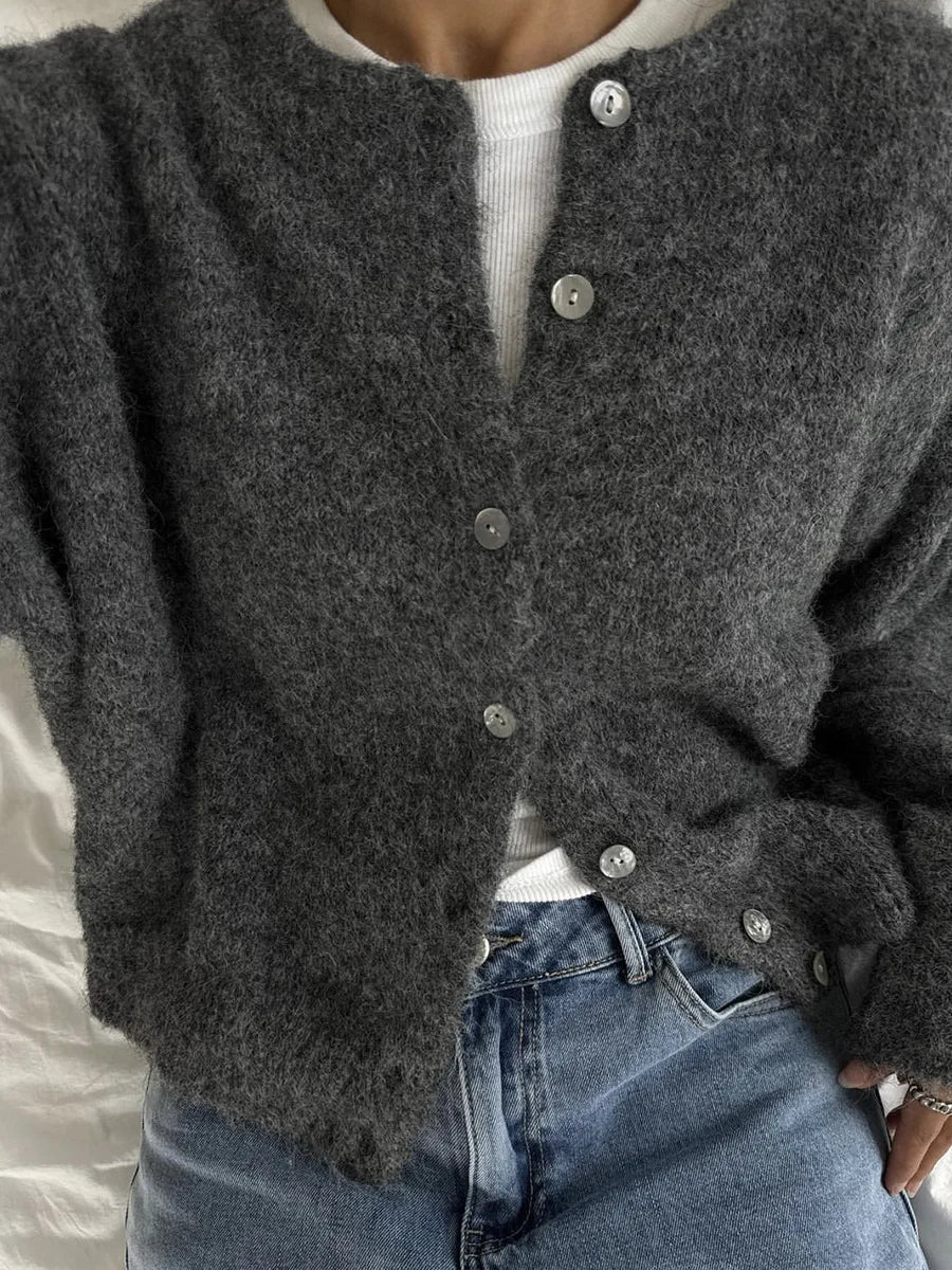 Luna Lang vintage strikket cardigan til kvinder - Auvéla
