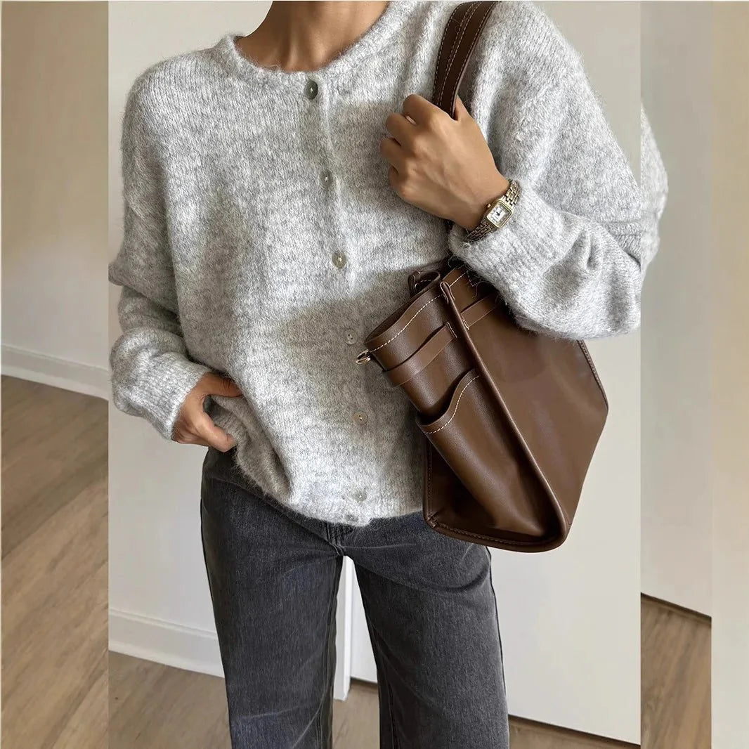 Luna Lang vintage strikket cardigan til kvinder - Auvéla