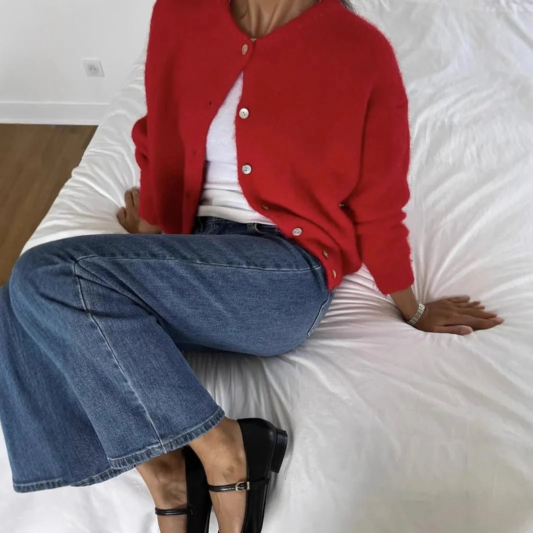 Luna Lang vintage strikket cardigan til kvinder - Auvéla