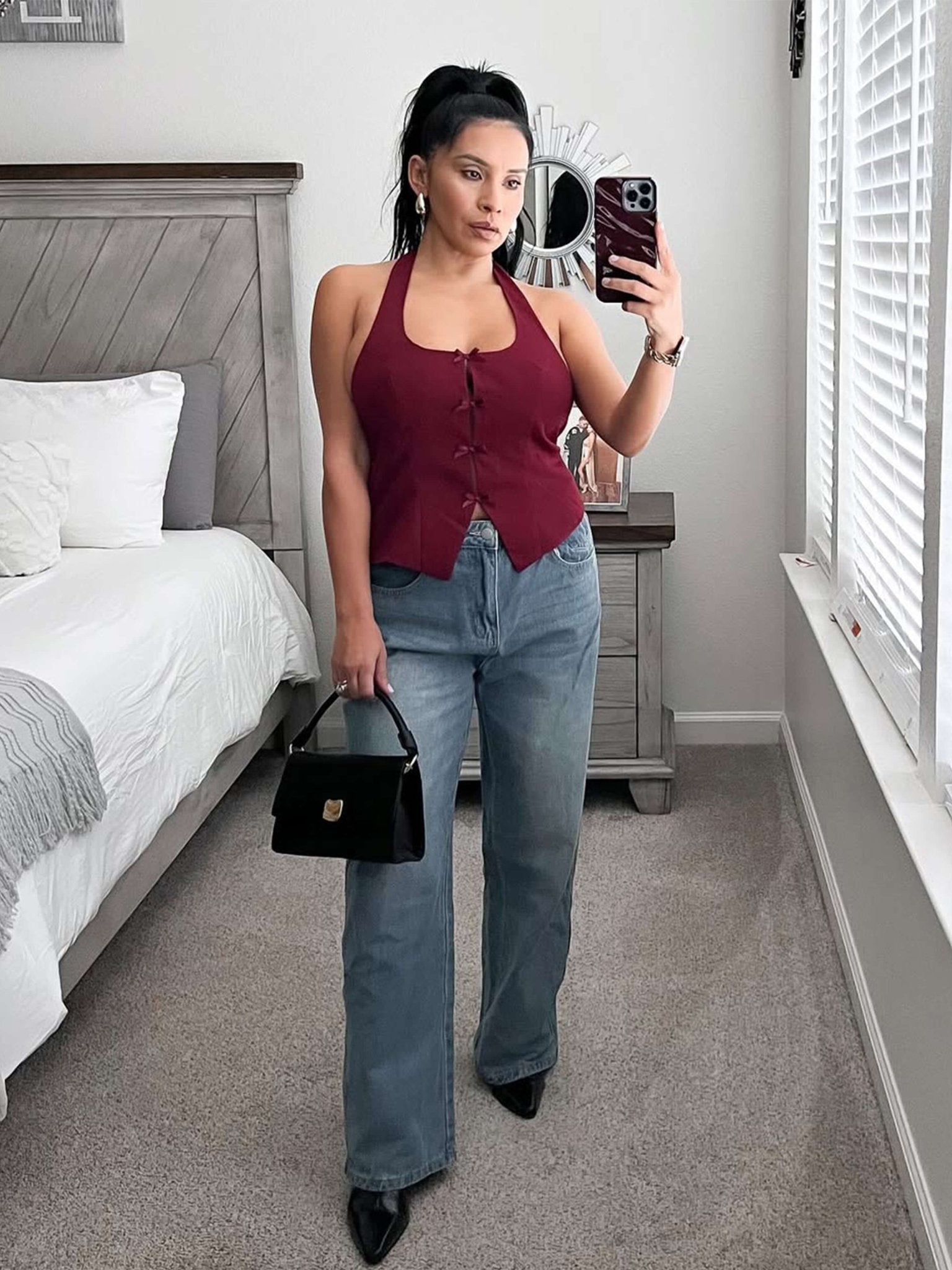 Violet taske med hank - Auvéla